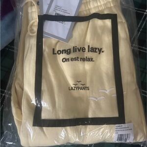 Lazypants Men's Cream Joggers medium size